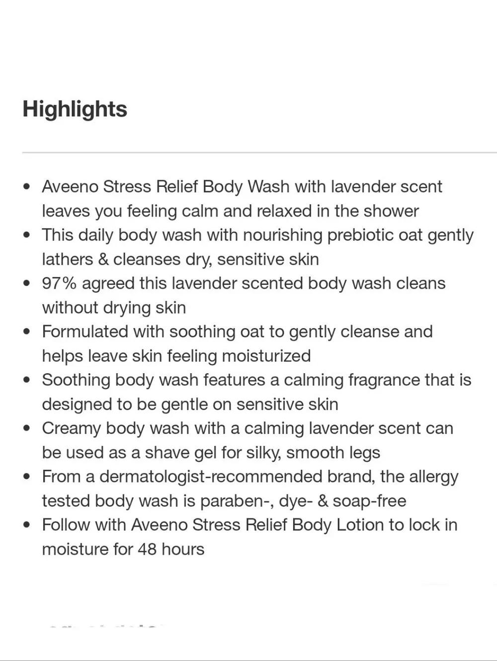🐢2/$15 Aveeno Stress Relief Body Wash